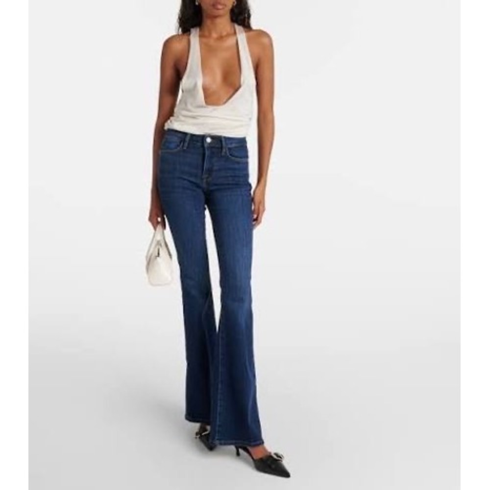 FRAME Le High Flare Jeans Benedict Canyon Dark Wash‎ High Rise Size 30 LHF032